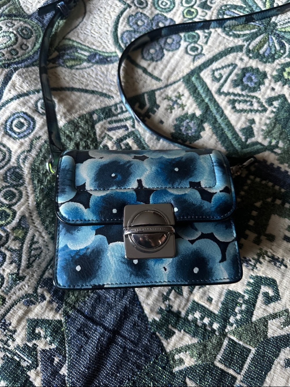 Marc by Marc Jacobs Blue Floral Crossbody Bag - Women's Shoulder Bag